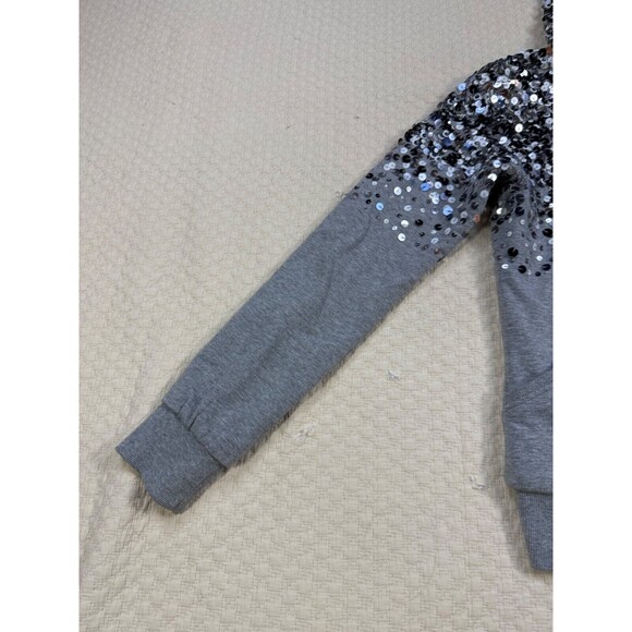Love Moschino Sequined Jacket Full Zip with Hood | Gray | Womens Size 2 - Picture 8 of 16